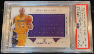 2012 Immaculate Kobe Bryant Game Worn Jersey Relic #/75 PSA 9 MINT IS-KB POP 1