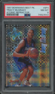 1997-98 Tracy McGrady Bowman's Best Picks Atomic Refractor #BP4 (front)