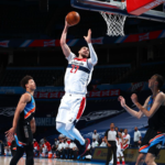 Alex Len dunking for the Washington Wizards against the OKC Thunder