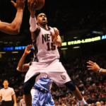 Vince Carter with a layup for the New Jersey Nets