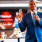 Isiah Thomas with a drink