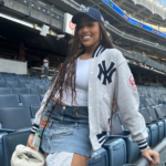 Jordyn Woods at Yankee Stadium for a baseball game