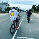 Maxi Kleber riding a bike in Ocean City, Maryland