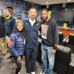 Tracy McGrady and daughter Layla with Juan Howard