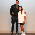 Mariah Riddlesprigger with Giannis Antetokounmpo