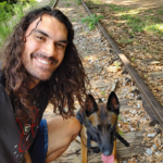 Steven Adams with his dog