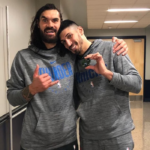 Steven Adams with OKC teammate Enes Freedom