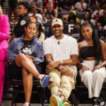 Tracy McGrady at a Miami Heat game with daughter Layla