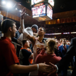 Tyrese Haliburton celebrating for Iowa State University